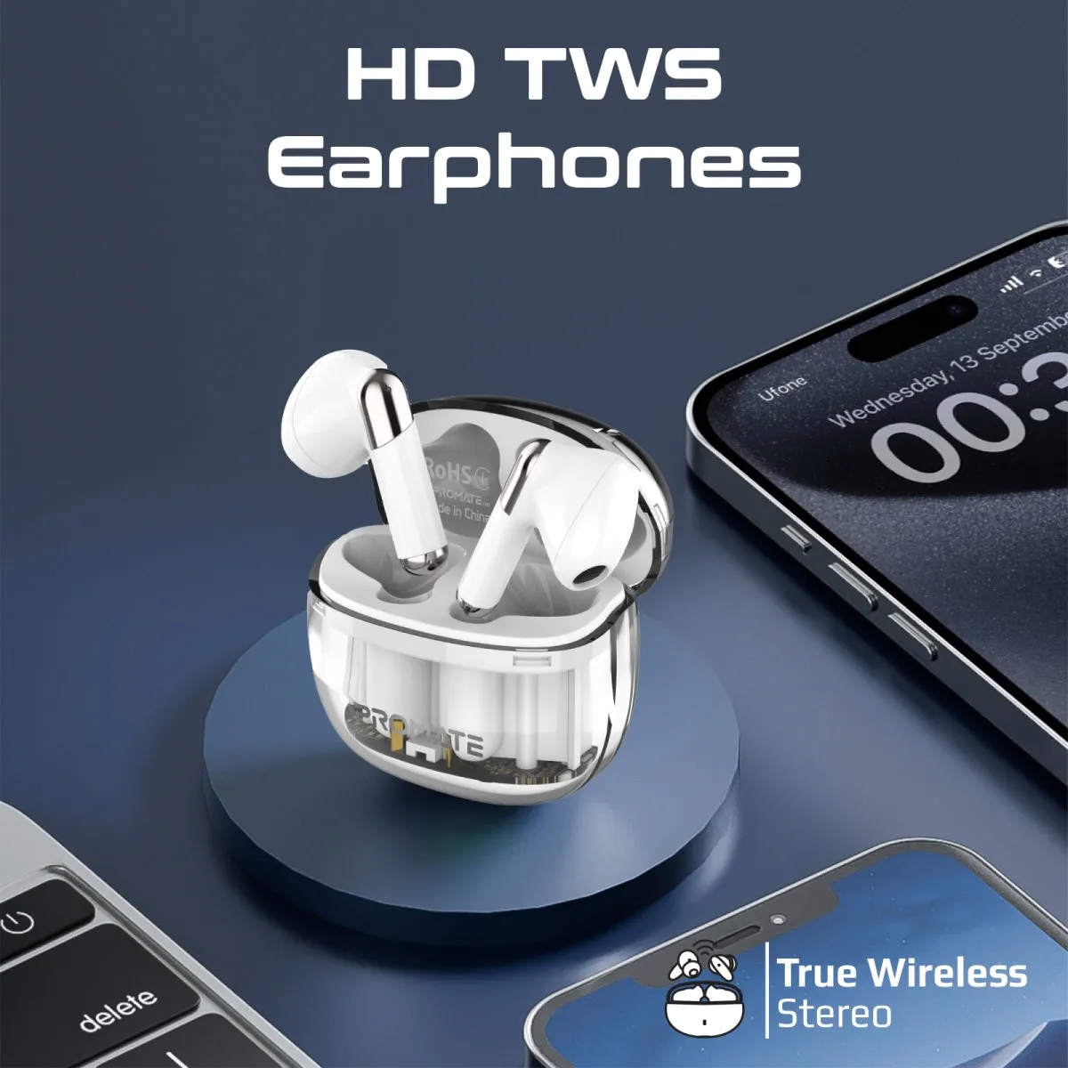 High Definition Transparent TWS Earbuds with IntelliTouch