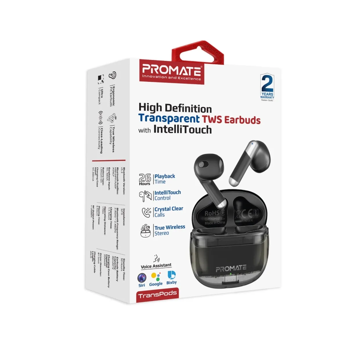 High Definition Transparent TWS Earbuds with IntelliTouch