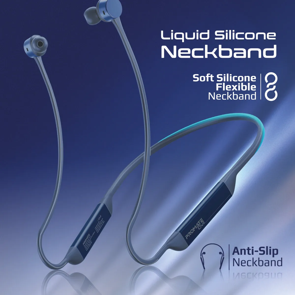 High-Fidelity Liquid Silicone Wireless Neckband Earphones