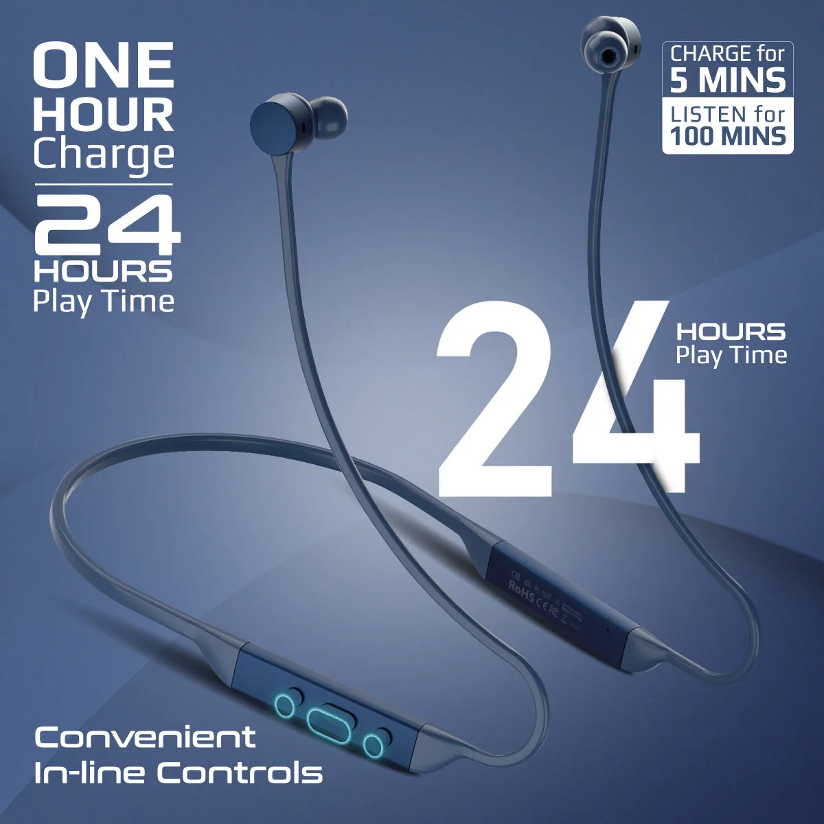 High-Fidelity Liquid Silicone Wireless Neckband Earphones