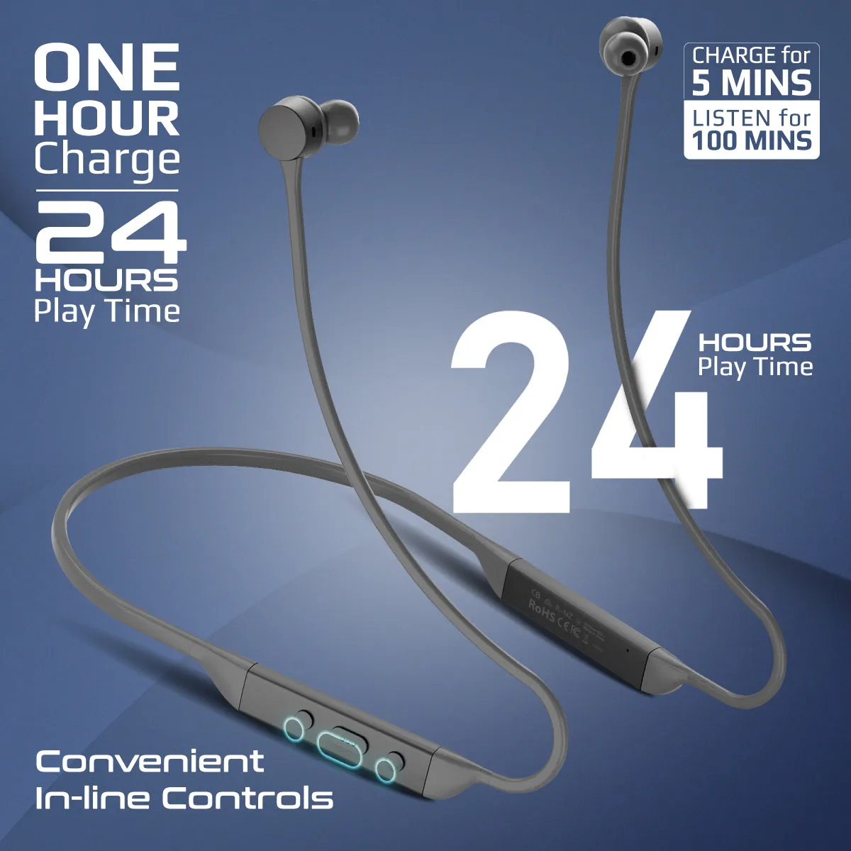 High-Fidelity Liquid Silicone Wireless Neckband Earphones