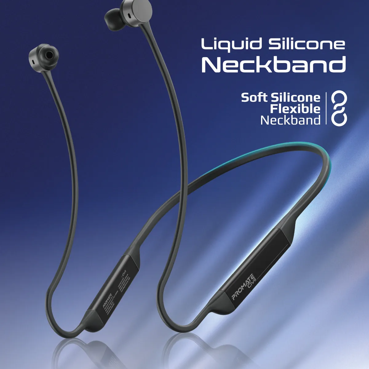 High-Fidelity Liquid Silicone Wireless Neckband Earphones