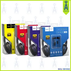 HOCO W24 TWO PACK ENLIGHTEN HEADPHONES   EARPHONES