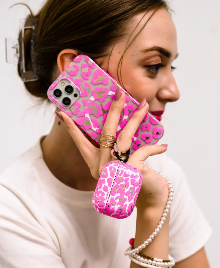 Hot Pink Leopard AirPods Case