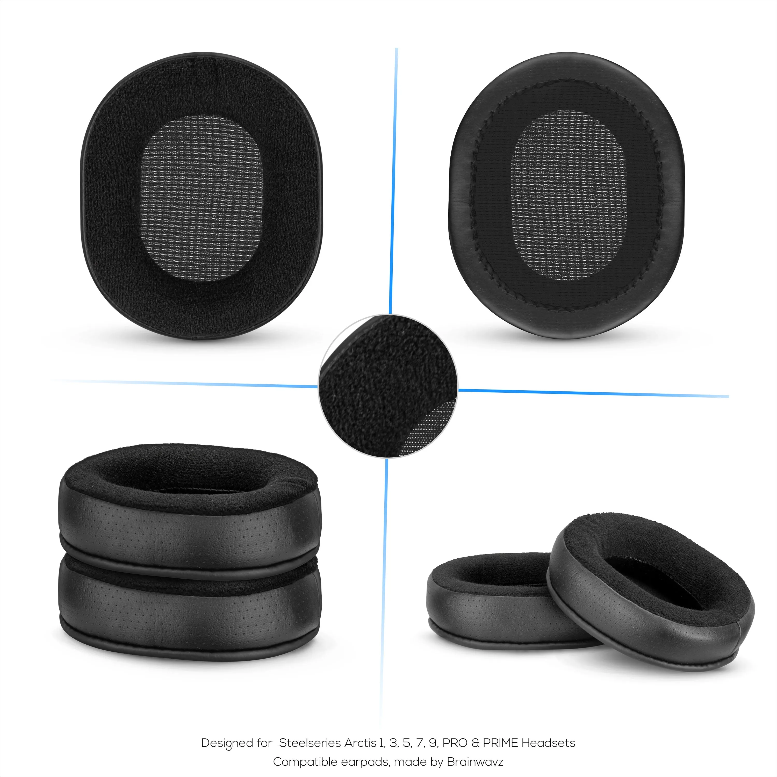 Hybrid Earpads for Steelseries Arctis 1, 3, 5, 7, 9, PRO & PRIME Headsets - Thicker Memory Foam, Comfier & Long Lasting