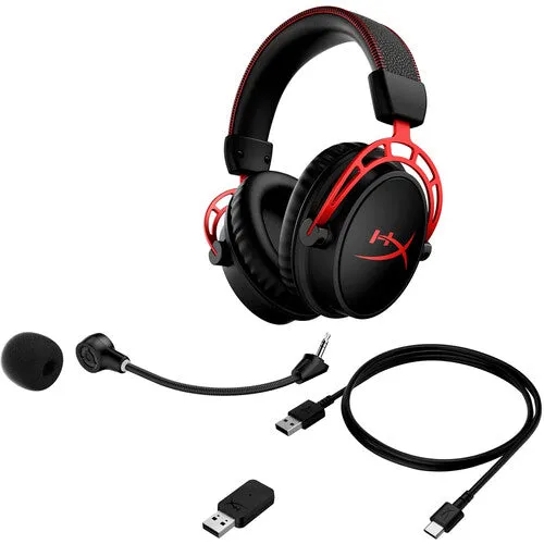 HyperX Cloud Alpha Wireless Over-Ear Gaming Headset, USB 2.0, Black&Red - 4P5D4AA