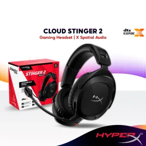 HyperX Cloud Stinger 2 Wired / Wireless DTS X Gaming Headset with Signature Comfort | Long-Lasting Battery Life