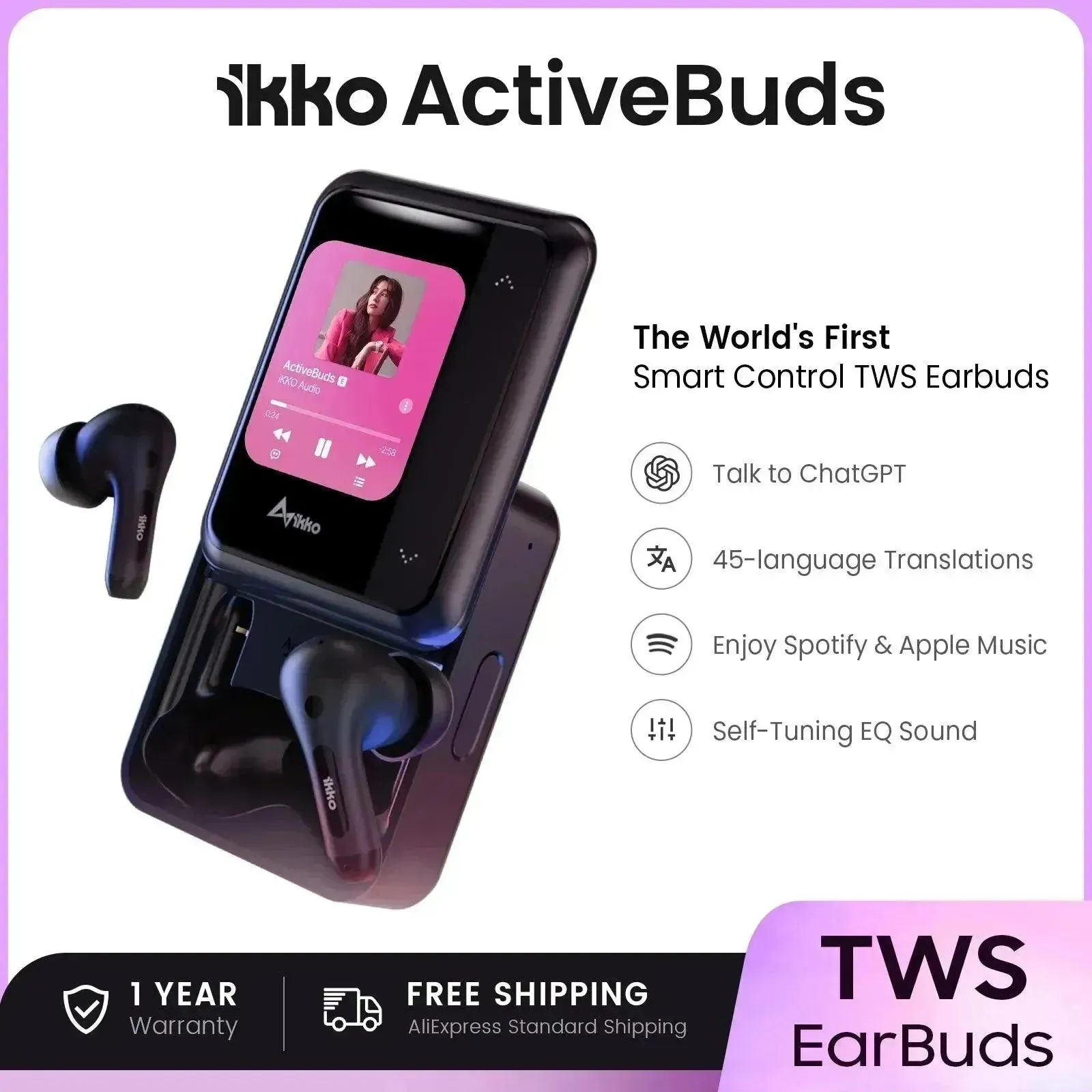 iKKO World's First AI Active TWS Earbuds