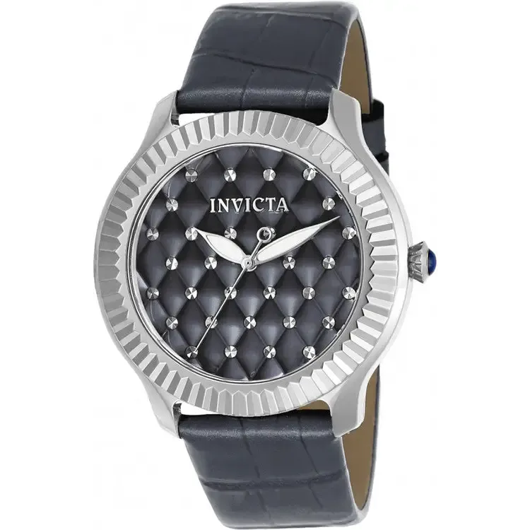 Invicta Women's  Angel Quartz Grey Patterned Dial, Leather Strap Watch 22565