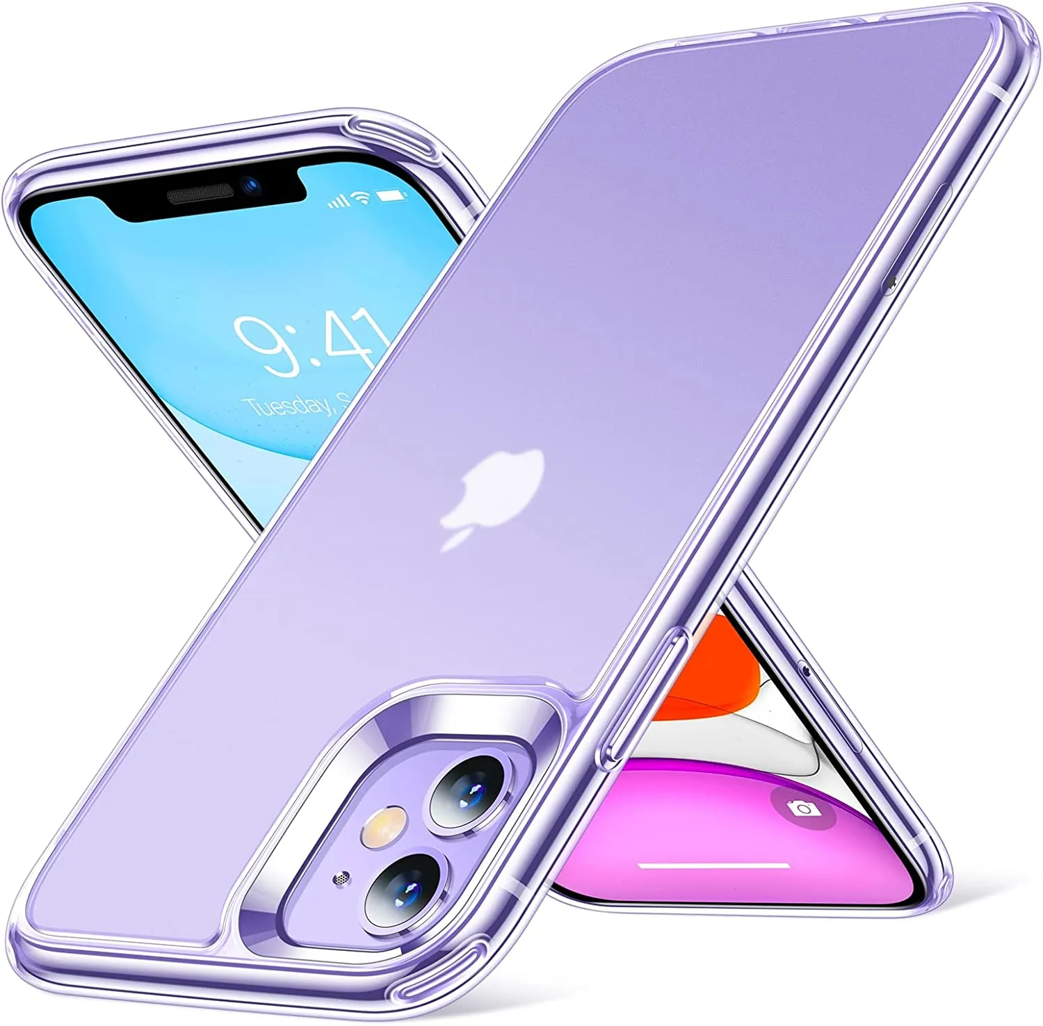 iPhone 11 Case Shockproof Compati Translucent Hard Back