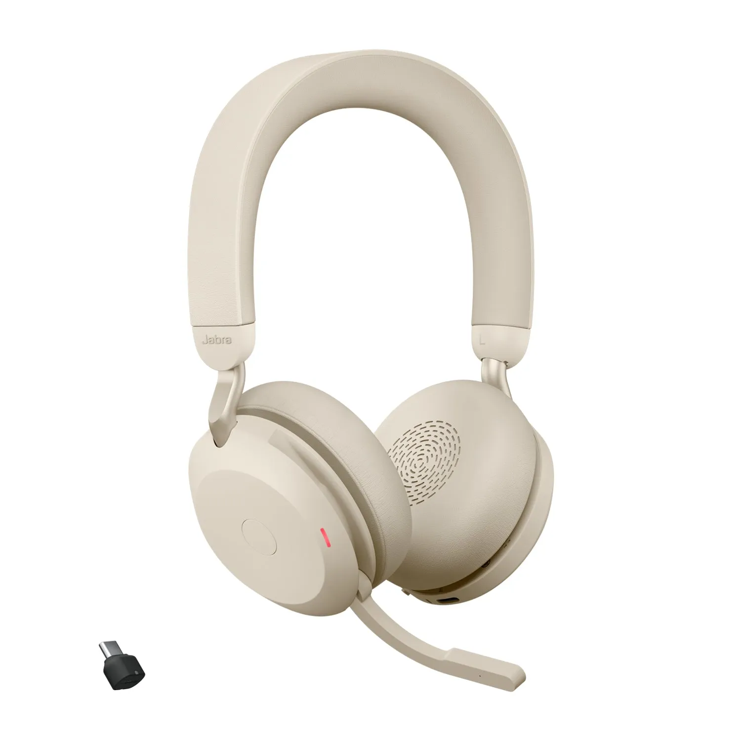 Jabra Evolve2 75 - Headset - On-Ear - Bluetooth - Wireless - Active Noise Cancelling - Usb-C - Noise Isolating - Beige -