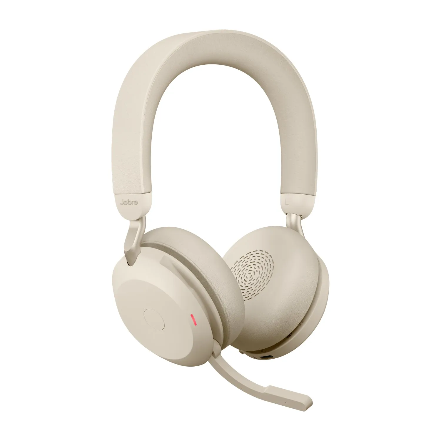 Jabra Evolve2 75 - Headset - On-Ear - Bluetooth - Wireless - Active Noise Cancelling - Usb-C - Noise Isolating - Beige -