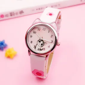 JOYROX Cute Cheese Cat Pattern Student Clock Gift Relogio Feminino