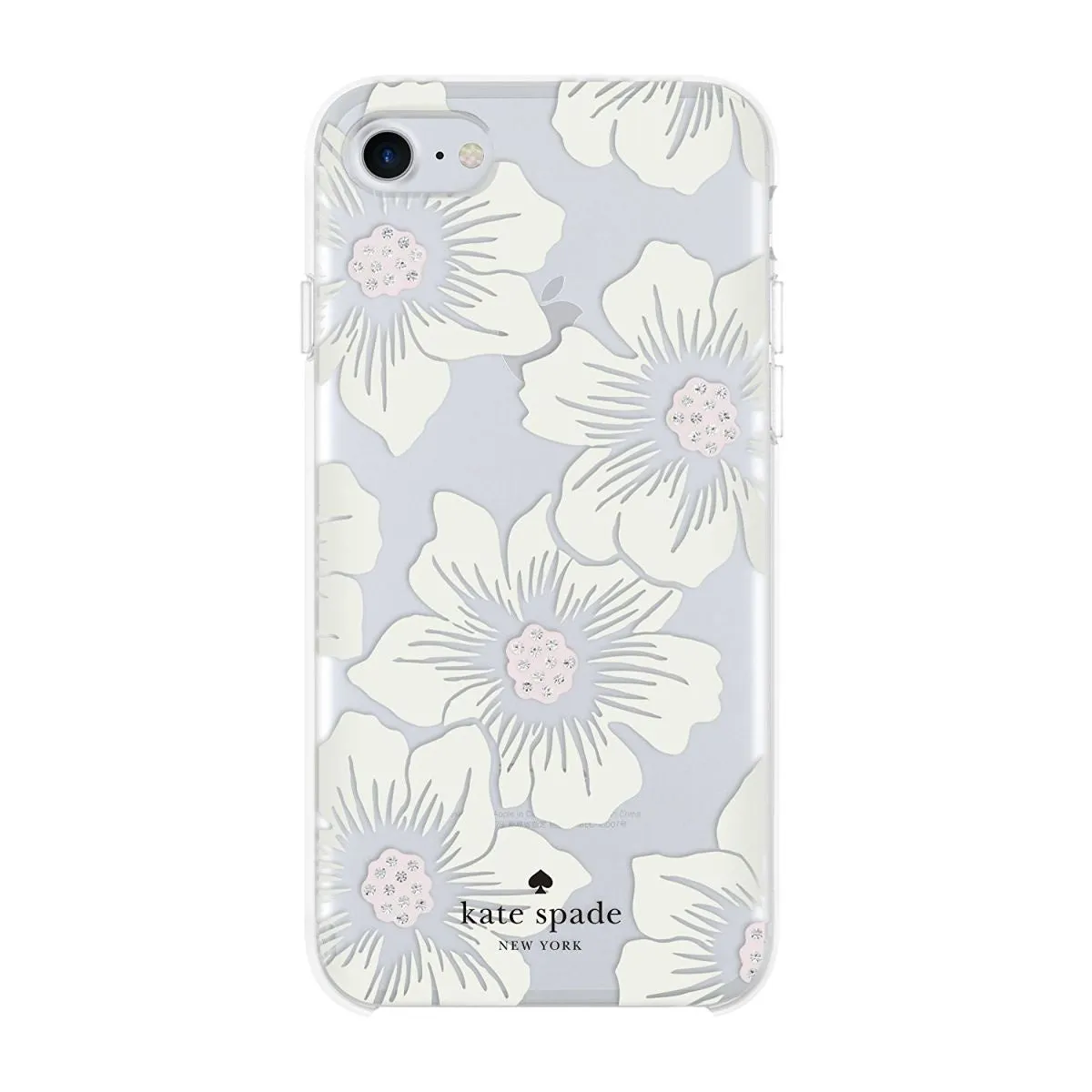 Kate Spade Open Bottom Case for iPhone 8/7 - Hollyhock White Flowers/Clear