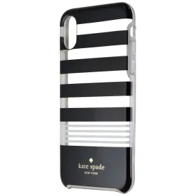 Kate Spade Protective Hardshell Case for iPhone X - Black/White Multi Stripe