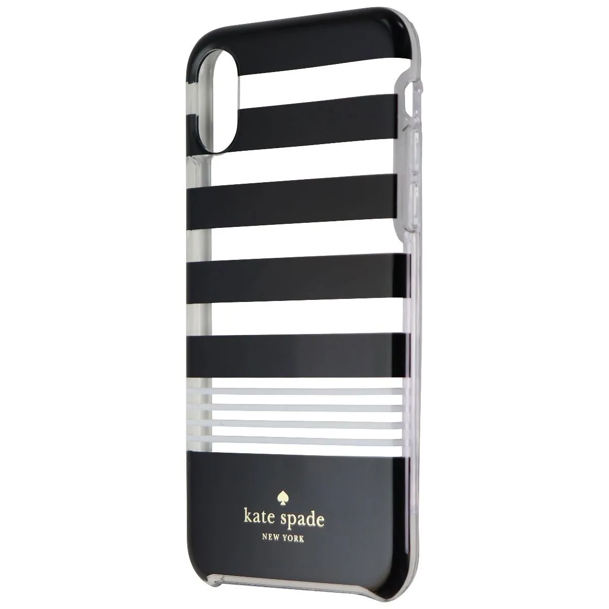 Kate Spade Protective Hardshell Case for iPhone X - Black/White Multi Stripe