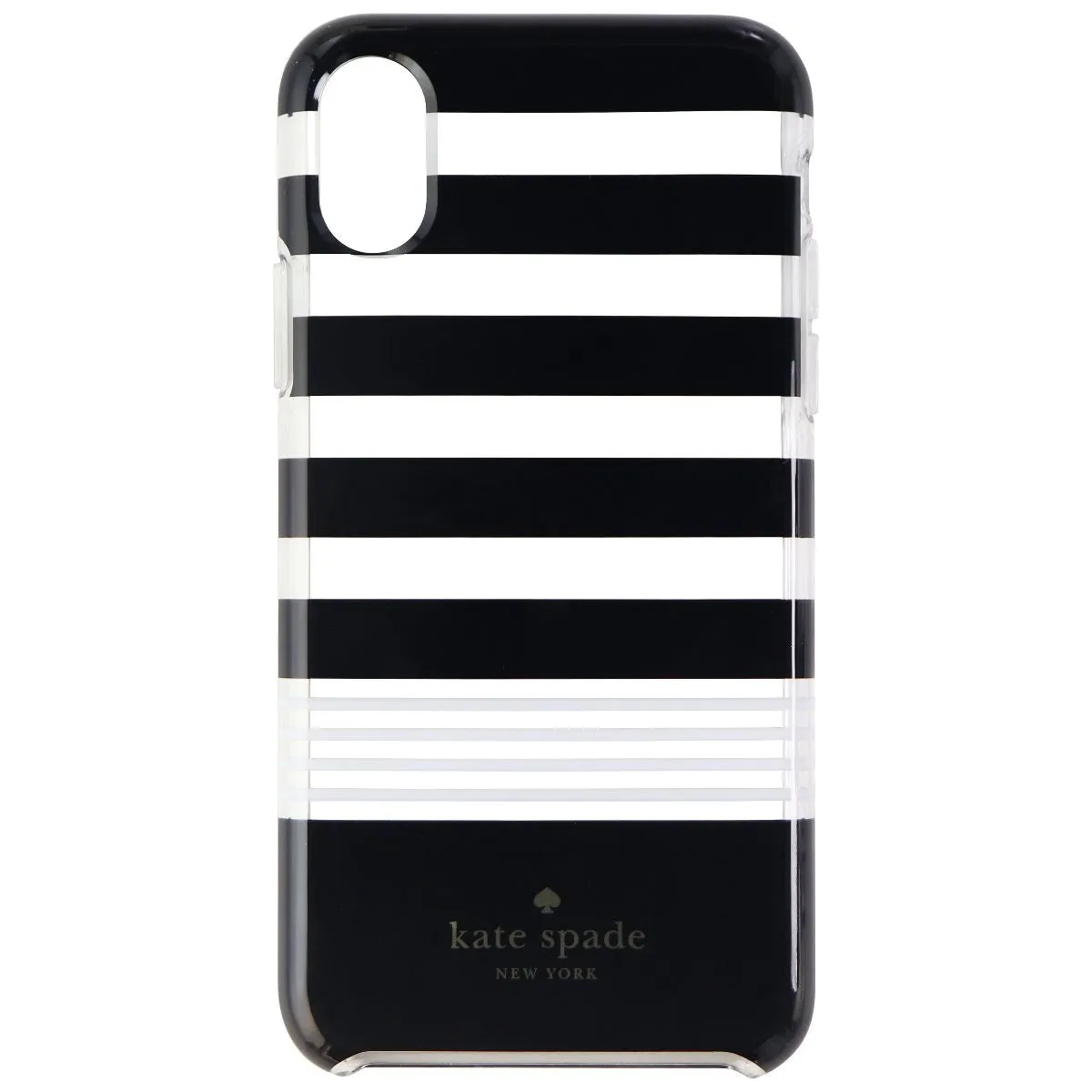 Kate Spade Protective Hardshell Case for iPhone X - Black/White Multi Stripe