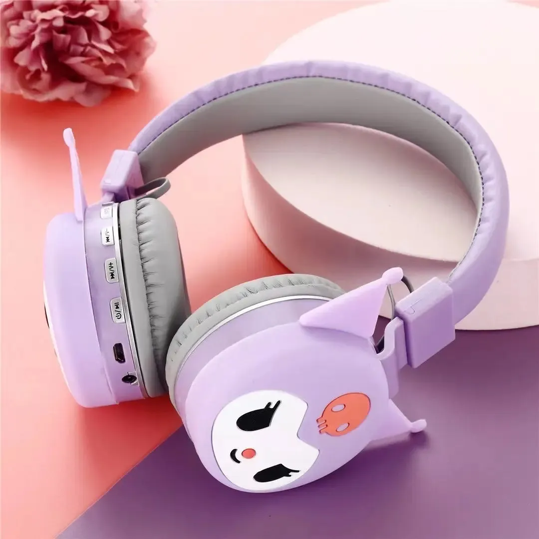 Kuromi Design Wireless Headphones for Kids (Purple)