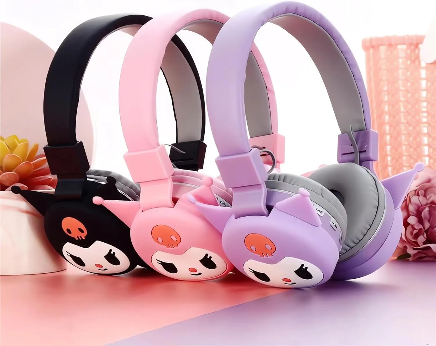 Kuromi Design Wireless Headphones for Kids (Purple)