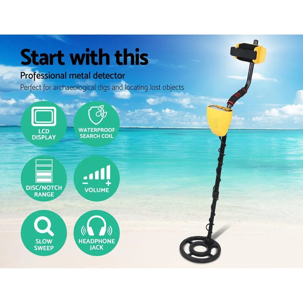 LCD Screen Metal Detector with Headphones - Yellow