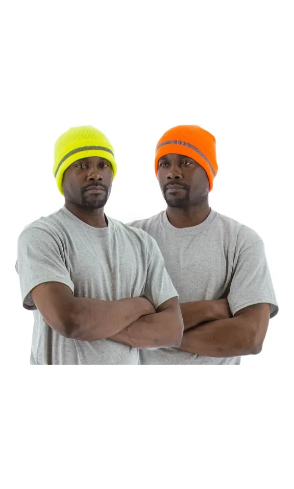 Majestic 75-8202 Hi-Vis Orange Beanie with Reflective Striping [10 count]