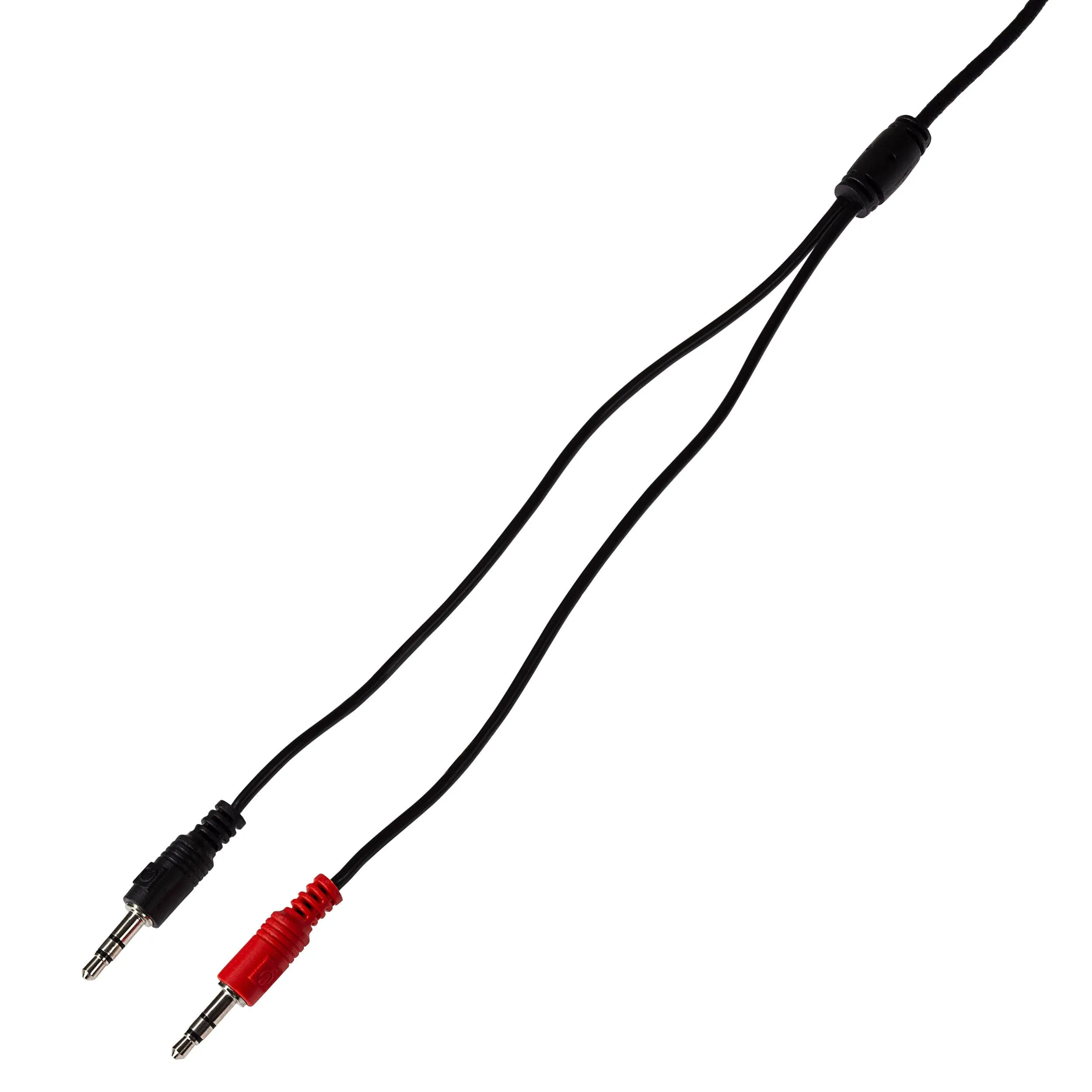 Maplin 3.5mm 3 Pole TRS Jack to Twin 3.5mm 3 Pole TRS Jack Cable with Volume Control - Black, 2m