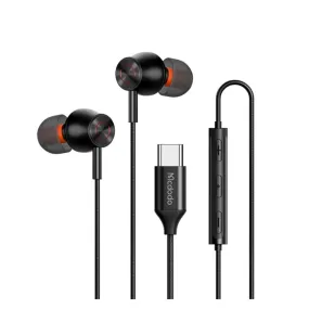 Mcdodo - In-ear headphones USB C connection   microphone - Black