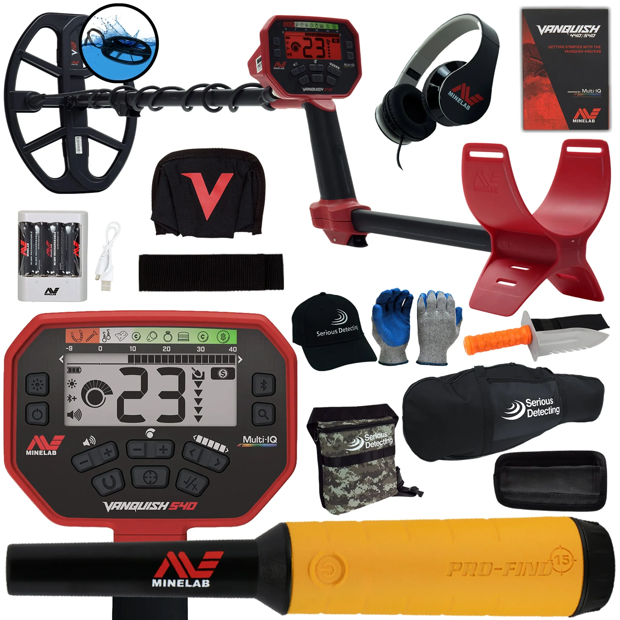 Minelab VANQUISH 540 Metal Detector Complete Package - PKSD