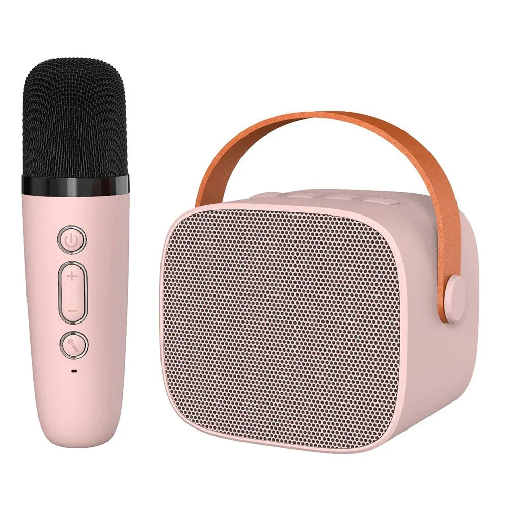 Mini Karaoke Machine Portable Bluetooth Speaker 1-2 Wireless Speaker Set Music Player for Party Home