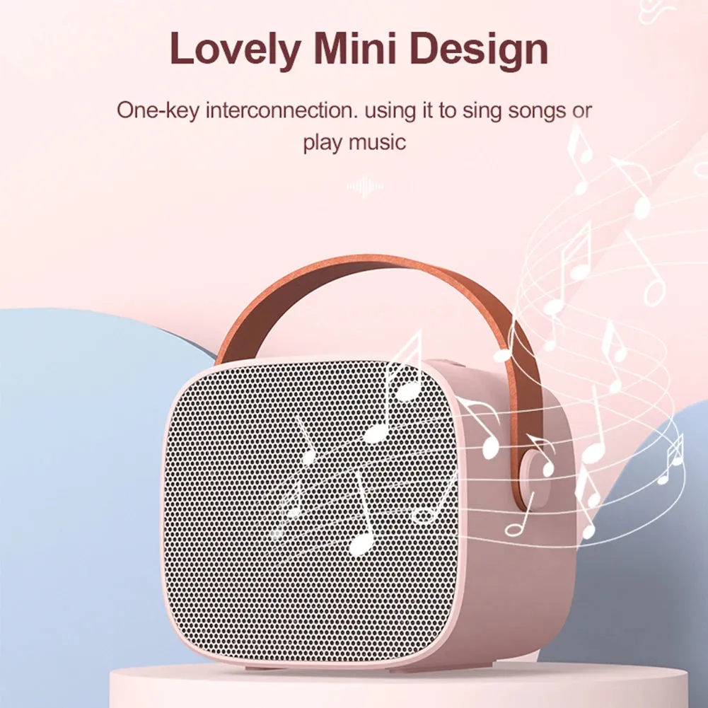 Mini Karaoke Machine Portable Bluetooth Speaker 1-2 Wireless Speaker Set Music Player for Party Home