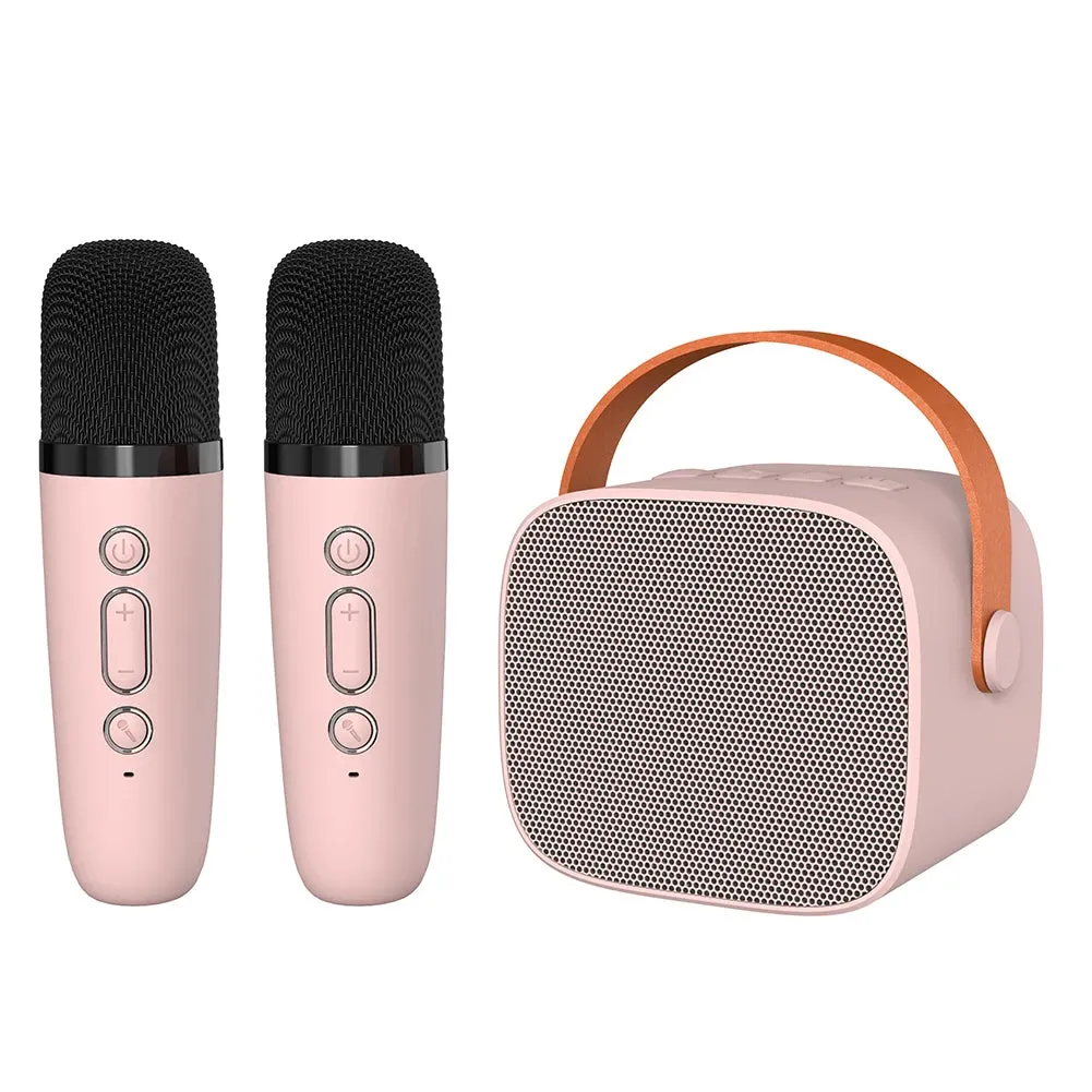 Mini Karaoke Machine Portable Bluetooth Speaker 1-2 Wireless Speaker Set Music Player for Party Home