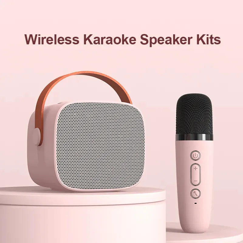 Mini Karaoke Machine Portable Bluetooth Speaker 1-2 Wireless Speaker Set Music Player for Party Home