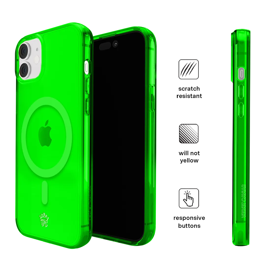 Neon Green Clear iPhone Case