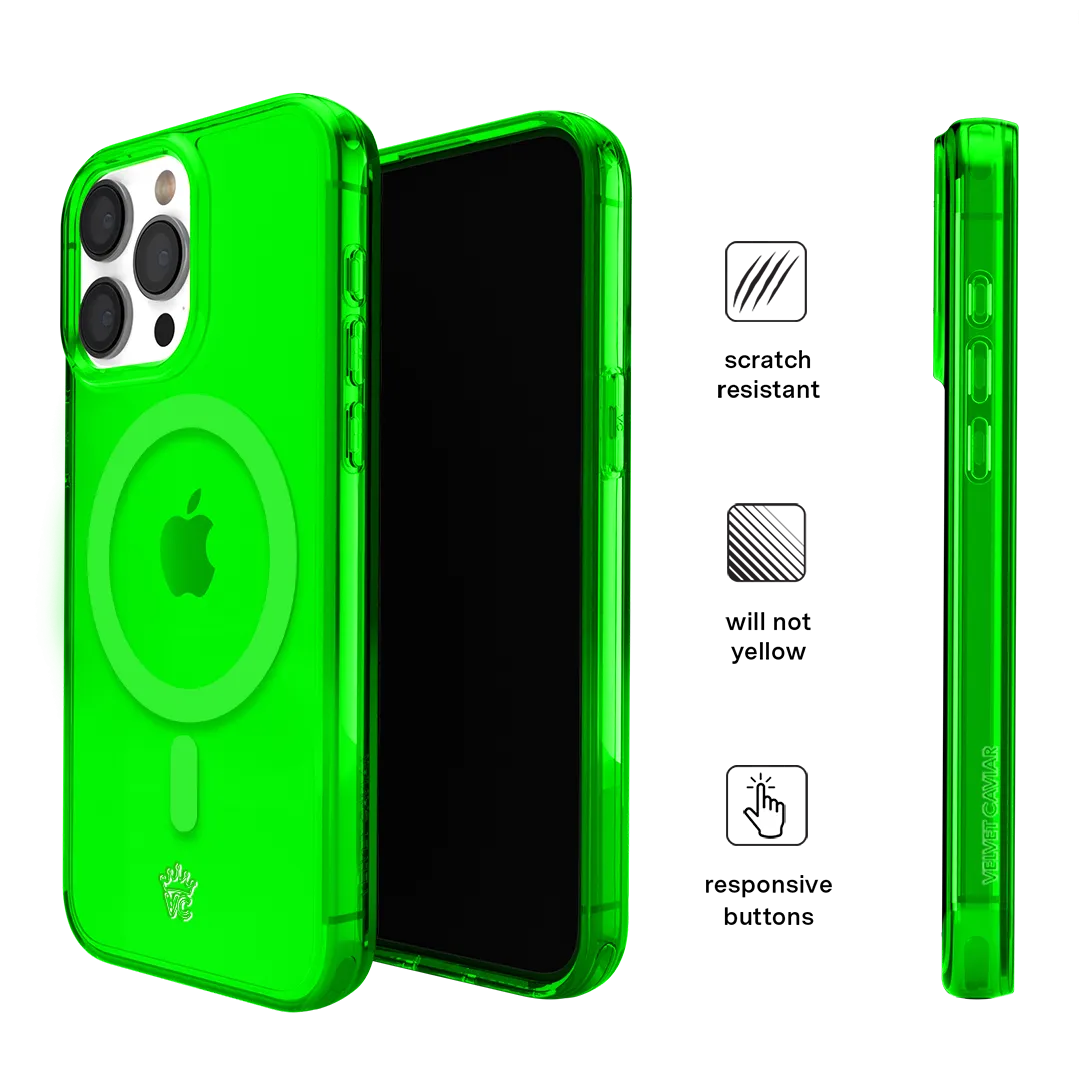 Neon Green Clear iPhone Case