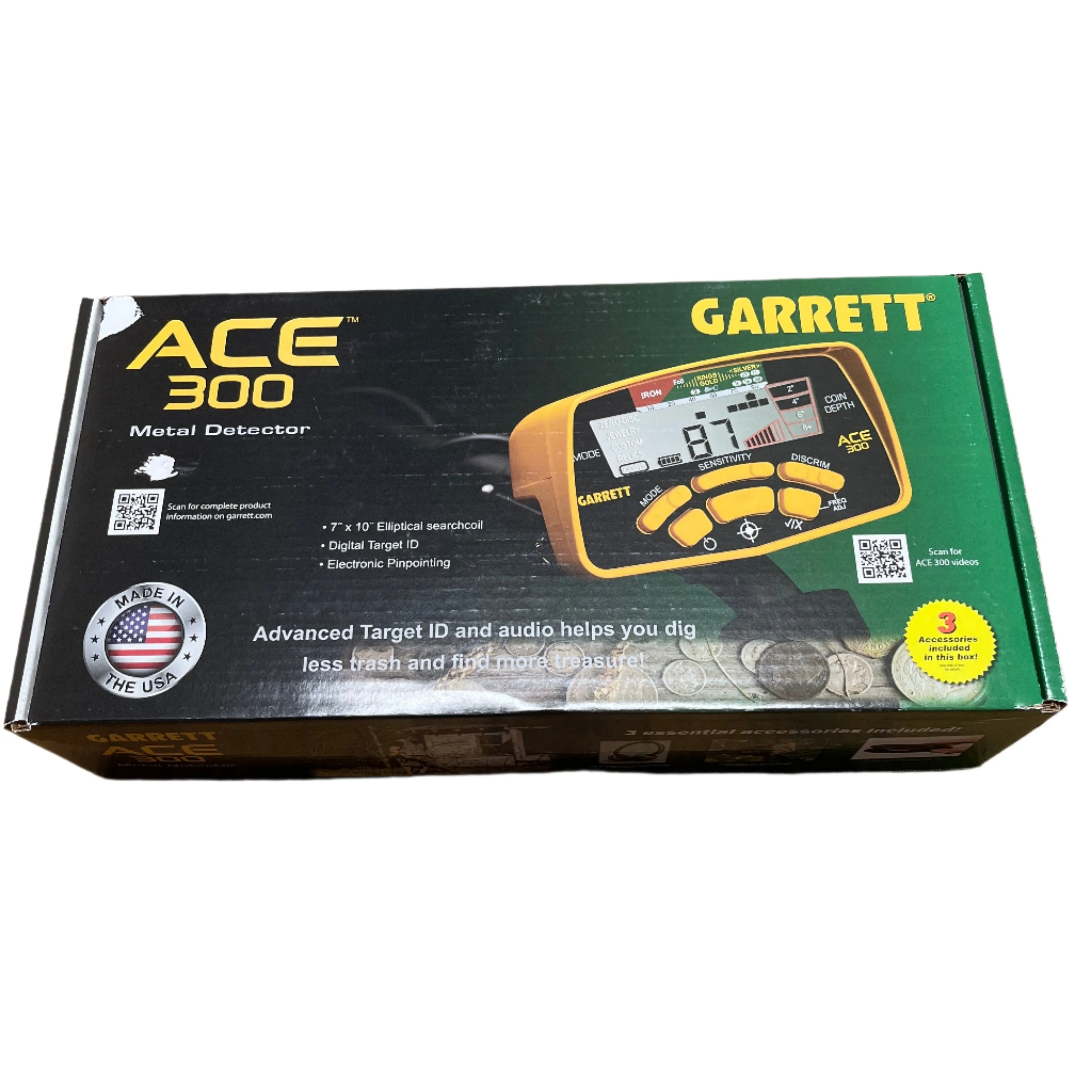 NEW Garrett ACE 300 Metal Detector Bundle w/Headphones