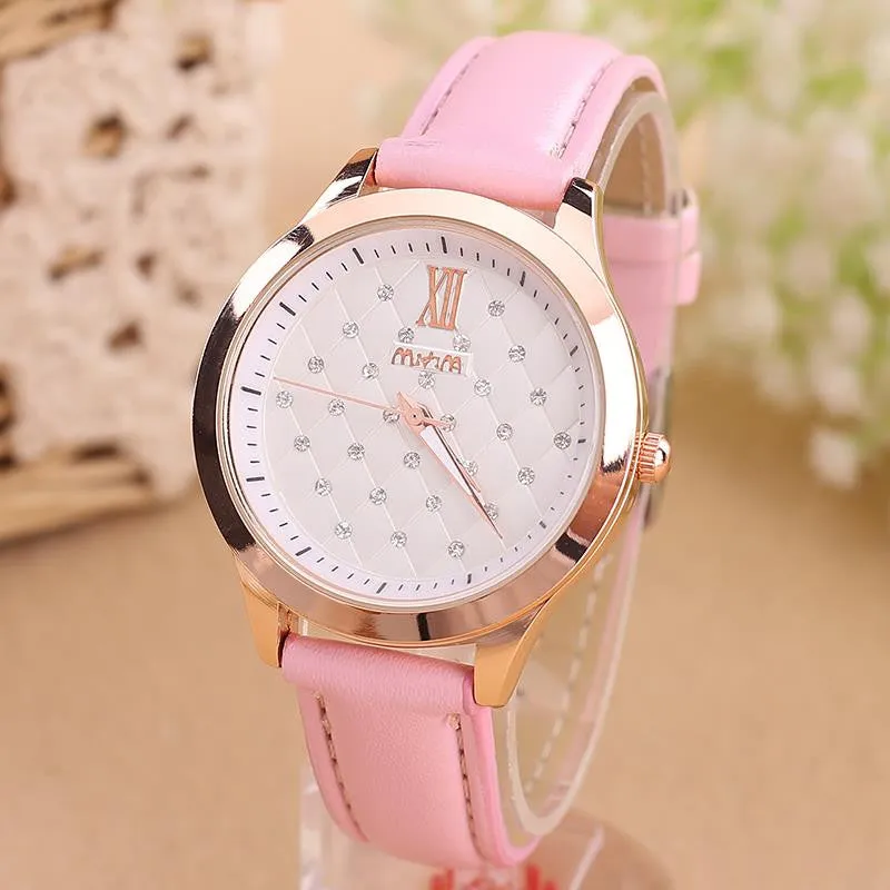 New Hot Design Reloj Mujer Relogio Rhinestone Ladies Leather Wrist Watch Quartz Watch Women Dress Watch