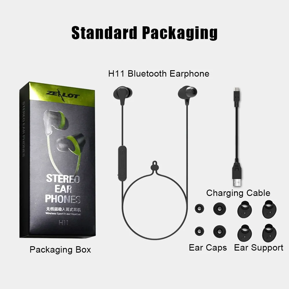 NEW ZEALOT H11 Bluetooth Earphone Headphones Handsfree Waterproof Wireless Headphones Running Sport Headset with Mic for Phones