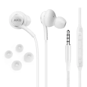 OEM UrbanX Corded Stereo Headphones for MatePad T8 - AKG Tuned - with Microphone and Volume Buttons - White (US Version with Warranty)