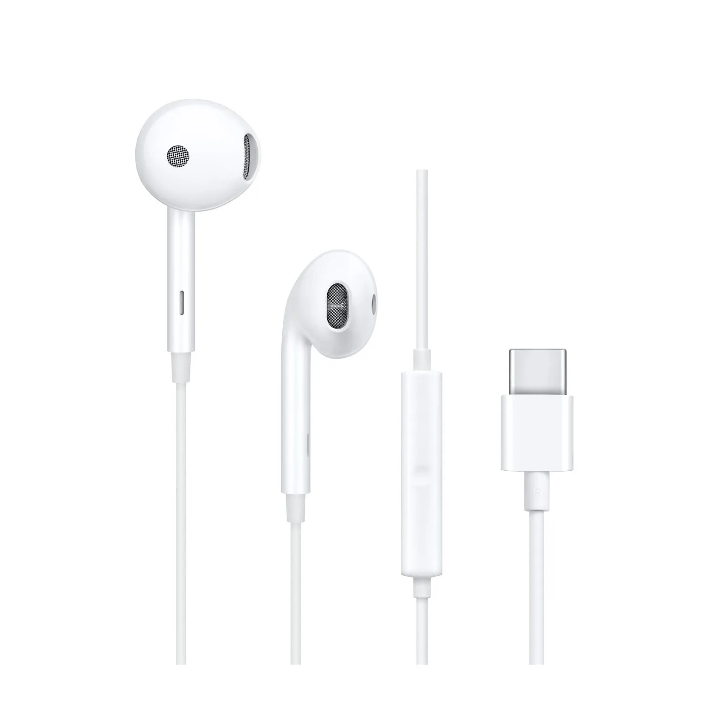 Oppo - MH135 in-ear headphones USB C port   microphone - White