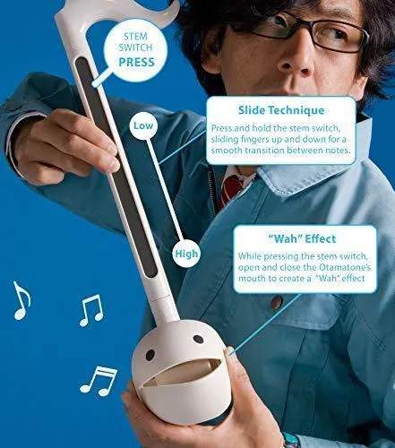 Otamatone Deluxe [English Manual] Electronic Musical Instrument Synthesizer from Japan by Cube/Maywa Denki, White