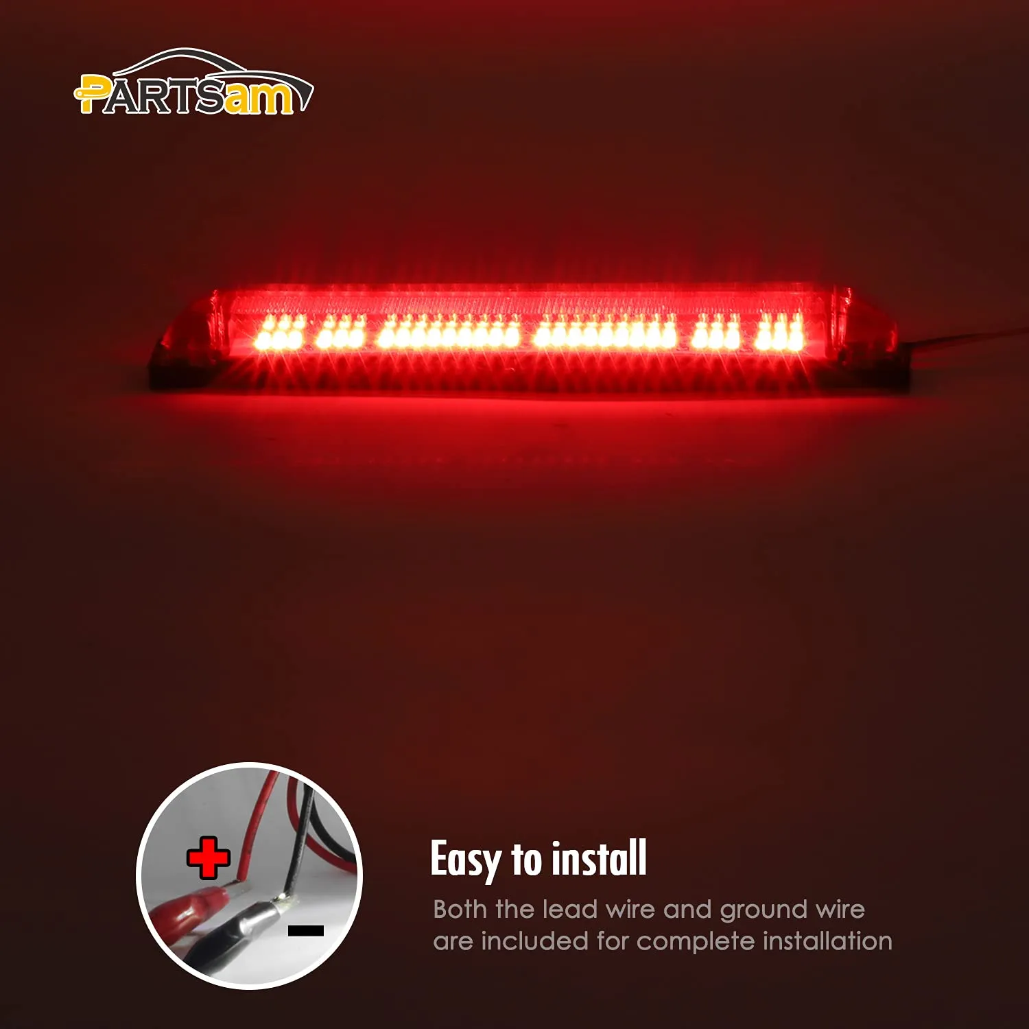 Partsam 2X 8 Led Utility Strip Light Marker Red 30LED Boats Lighting