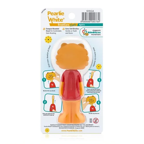 Pearlie White Kids Toothbrush - Singa Lion