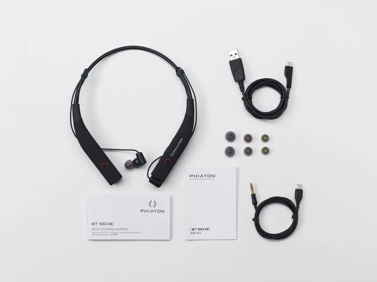 Phiaton BT 100 NC Bluetooth Noise Canceling Earphones - Black