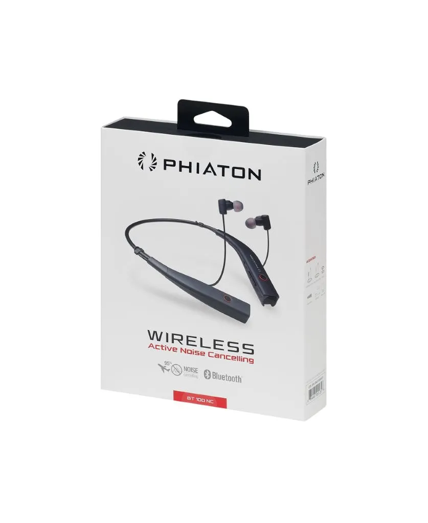 Phiaton BT 100 NC Bluetooth Noise Canceling Earphones - Black