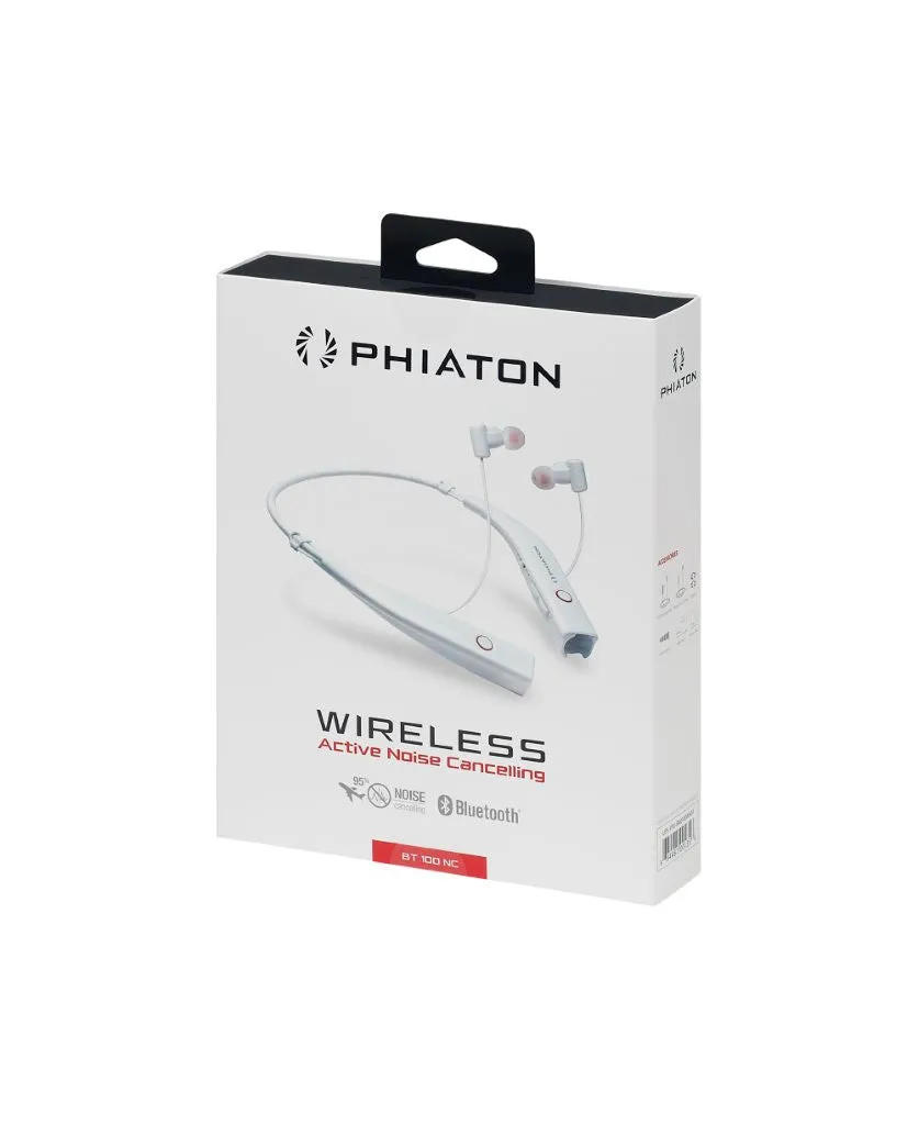 Phiaton BT 100 NC Bluetooth Noise Canceling Earphones - White