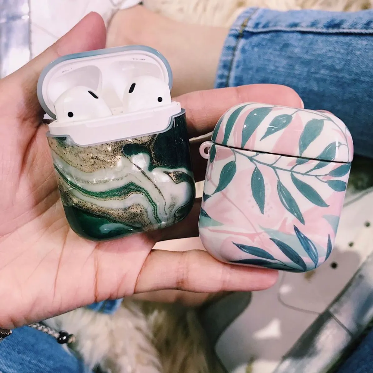 Pink Floral AirPod Holder