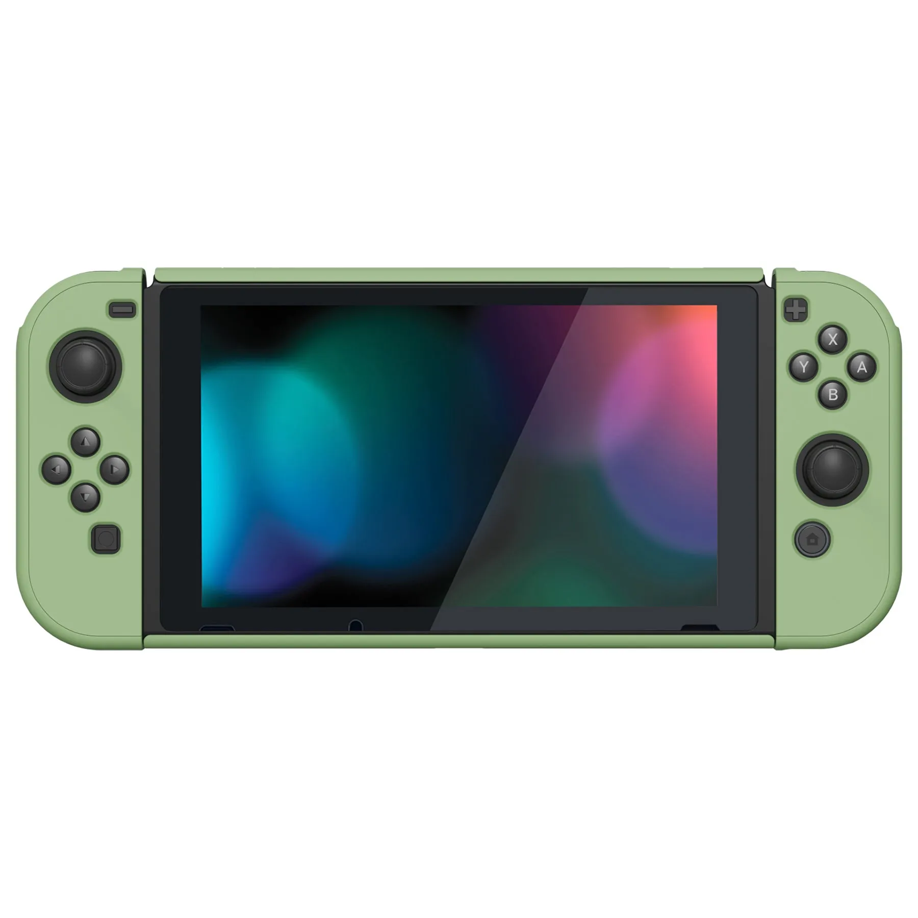 PlayVital UPGRADED Dockable Case Grip Cover for NS Switch, Ergonomic Protective Case for NS Switch, Separable Protector Hard Shell for Joycon - Matcha Green - ANSP3005