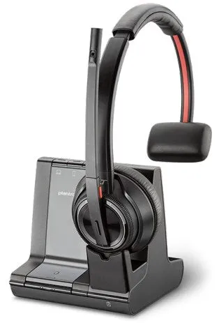 Poly W8210/A, Uc Headset Wireless Head-Band Office/Call Center Bluetooth Black, Grey