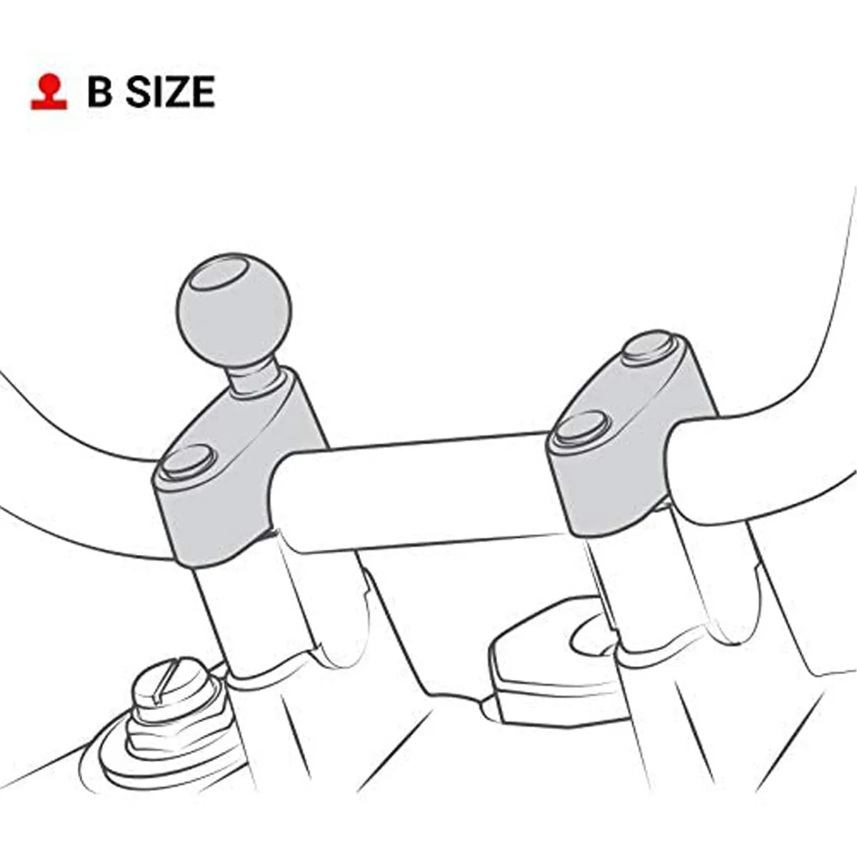 RAM Motorcycle Handlebar Clamp Base with M8 Bolts