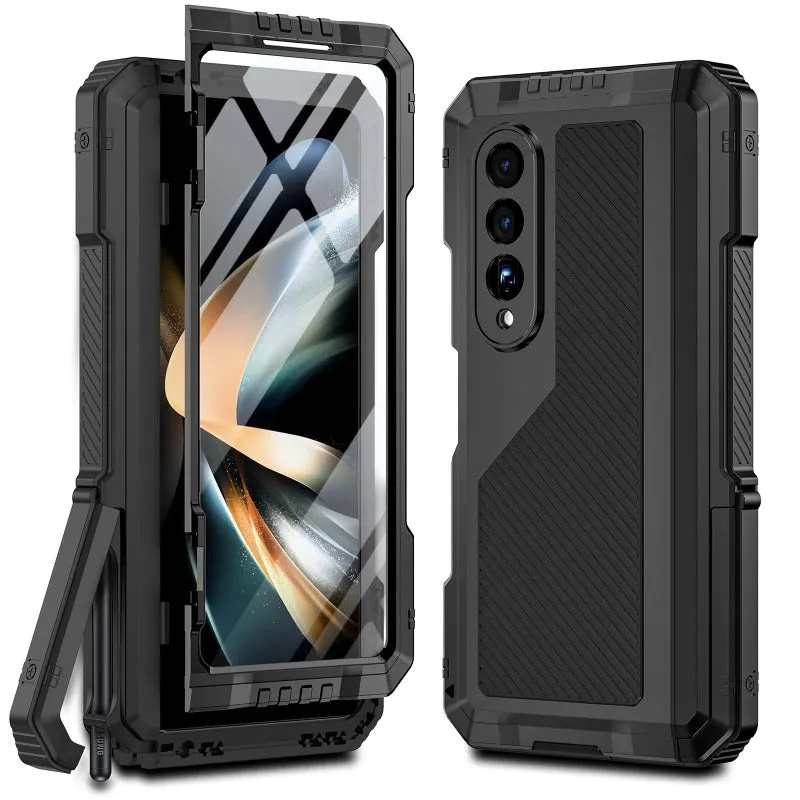 Rugged Armor 360 Full Metal Phone Case with Kickstand For Samsung Galaxy Z Fold 5 4